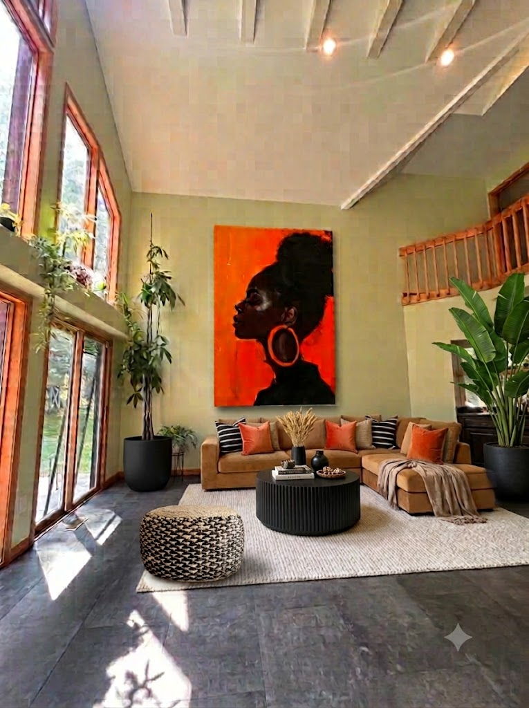 Great room after transformation by Marz Dezigns